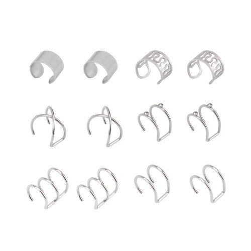 6Pares Ear Clips Coloridos Para Mulheres E Material Resistente