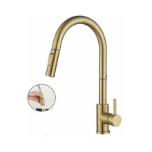 Effortlessly Chic Gold Kitchen Faucet, Pull Down Sprayer for Unmatched Versatility, Stainless Steel Ensures Robust Performance and Style, Elevating An