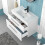 NES Home Nes Home 800mm White Wall Hung 2 Drawers Slim Basin Vanity Unit 5