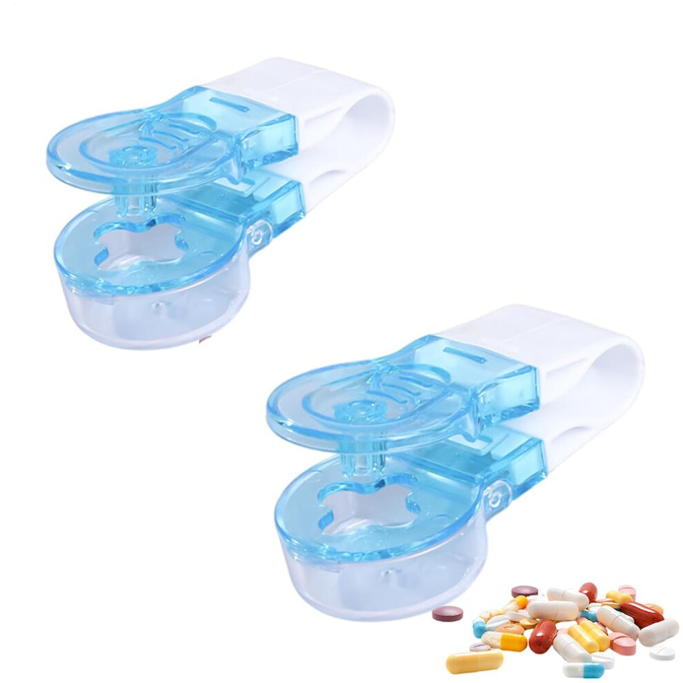 Pill Taker Portable 2Piece Set No Touch Pill Taker Tool Blister Pack Opener Pill Dispenser Box For Elderly And Disabled