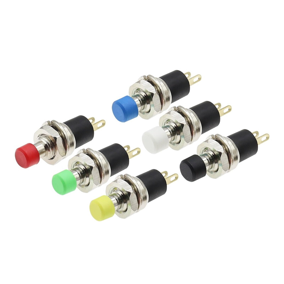 Push Button Switch 7Mm Momentary, Gold Plating Auto Lock, Yellow 6Pack 9105992600564