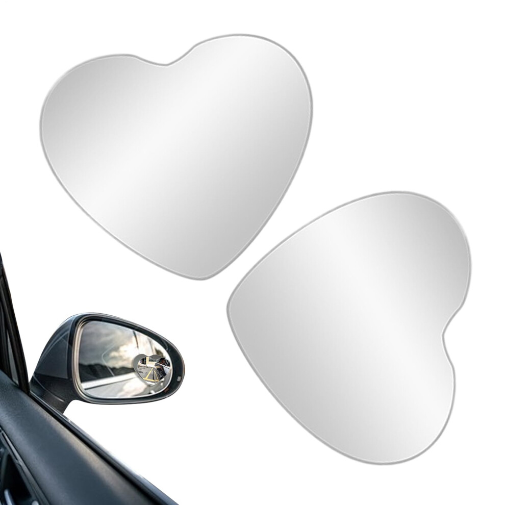 Blind Spot Mirror 360 Wide Angle Heartshaped Stick On Rear View For Cars And Trucks 2Pcs 9339159542682