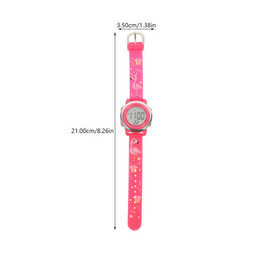 Portable Kinderuhr Cartoon Muster ABS Rosy 2