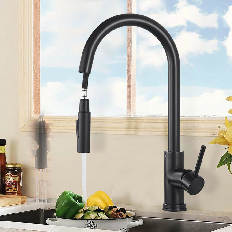 Innovative Kitchen Faucet With Pull Out Mixer For Deck Mounted Installation, Hot And Cold Water Taps With Solid Brass Construction, Dual Action For Se 9060116633463