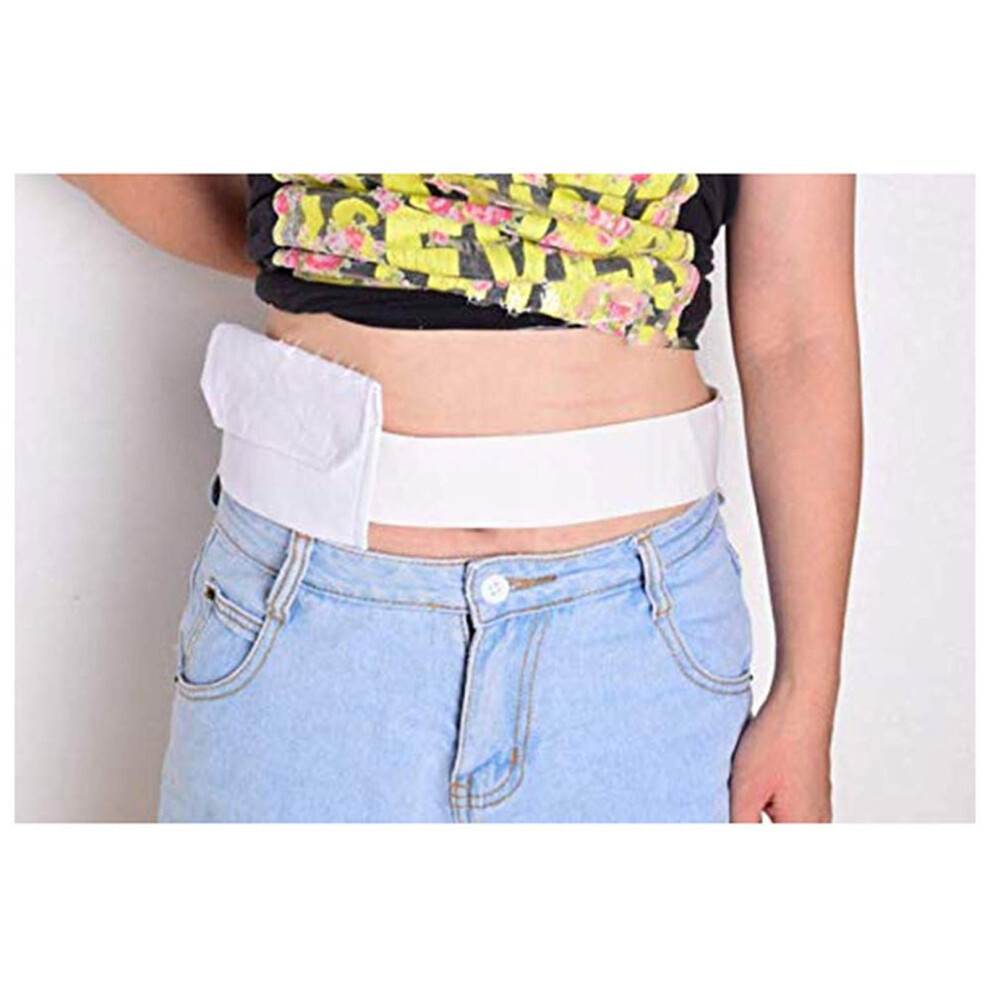 Abdominal Catheter Protection Belt, Peritoneal Dialysis Fixation Device, White Elastic Waist Drainage Tube Band 2Pcs