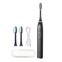 Electric Toothbrush, Sonic Vibration for Deep Cleaning, Rechargeable with Long Battery Life, Waterproof, Multiple Cleaning Modes, Replacement Brush He