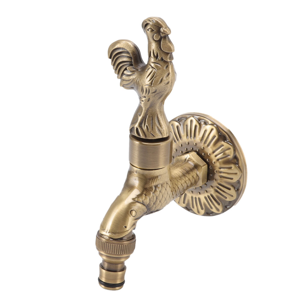 Vintage Style Water Faucet, Decorative Garden Hose Tap, Brass Outdoor Faucet For Utility Sink, Laundry Room, Rustproof Antique Brass Finish, Retro Bra 9060116837076