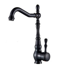 Antique Brass Kitchen Faucet, 360 Degree Rotation Antique Copper Basin Faucet with Removable Tubular Spout for Double Bowl Sinks, Exuding Elegance and