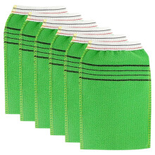 Luva Esfoliante Premium para Adultos, 6 Unidades, em Poliéster Verde, para Limpeza Profunda, Remoção de Cóleras e Promoção de Pele Macia.