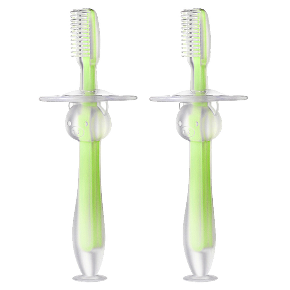 Silicone Baby Toothbrush for Oral Hygiene Education, Gum Massage Relief Effective Cleaning of Teeth and Mouth with Sensitive Mouth Gentle