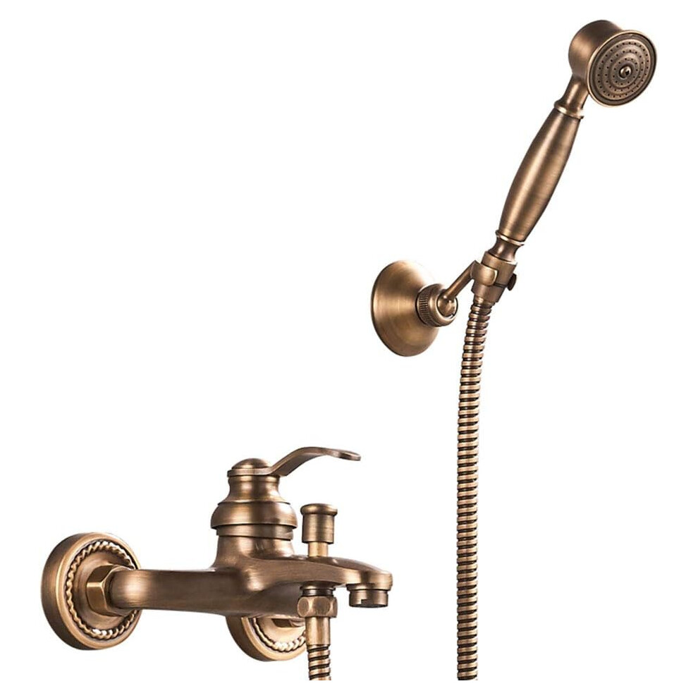 Vintage-Inspired Bathroom Faucet Set, Solid Brass Construction With Antique Brass Finish For Timeless Appeal 9060116564712