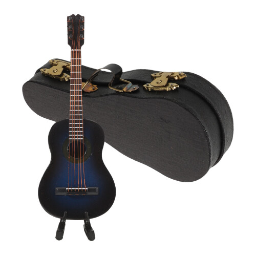 4Stk Holz Mini Gitarre Mit Und Koffer Display 1