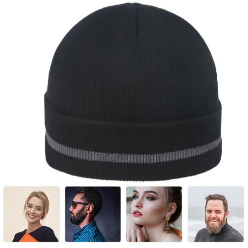Bonnet Mixte Noir Fluorescent Tricot 2