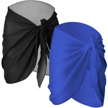Saída de praia de chiffon, conjunto de 2 peças para biquíni feminino, elegante e leve, fácil de amarrar, proteção solar, perfeita para