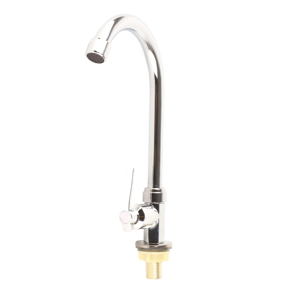Single Cold Water Faucet, High-Arc Kitchen Faucet With Ergonomic Design And Smooth Plated Surface, Zinc Alloy Tap For Easy Installation And Longevity 9060116635085