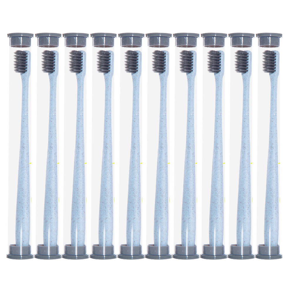 Sensitive Gums Toothbrush For Travelers Ultra Soft Bristle Oral Care Tool Natural Wheat Straw Material Disposable Nitrile Gloves Included Compact Desi