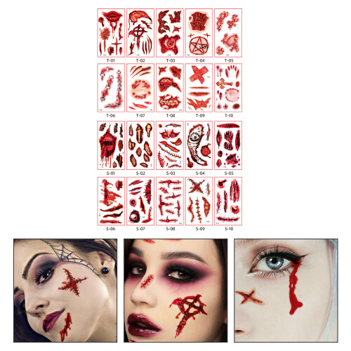 20 Hojas Pegatina Halloween Falsa 2