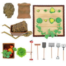 1 Set Mini Landschaftsdekoration Gemüsefeld Mit Werkzeug