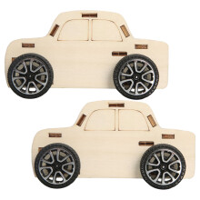 2Stk Kinder Diy Holzauto Modellbau Wissenschaftsprojekt Spielzeug