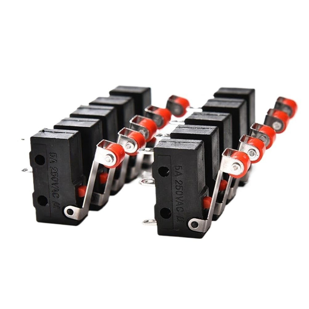 Kw11n 3 Pins Spdt Momentary Hinge Roller Lever Tact Switches 1No 1Nc 5A 125/250V Reset Button 10 Pcs 9067246136741