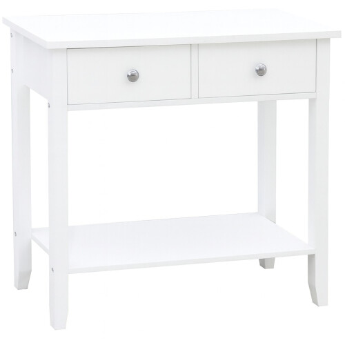 2 Drawer Console Table-White Bedroom Hallway Table 1