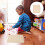 Lot Tableau Aveugle Enfant Bois Rainures Chiffres 5