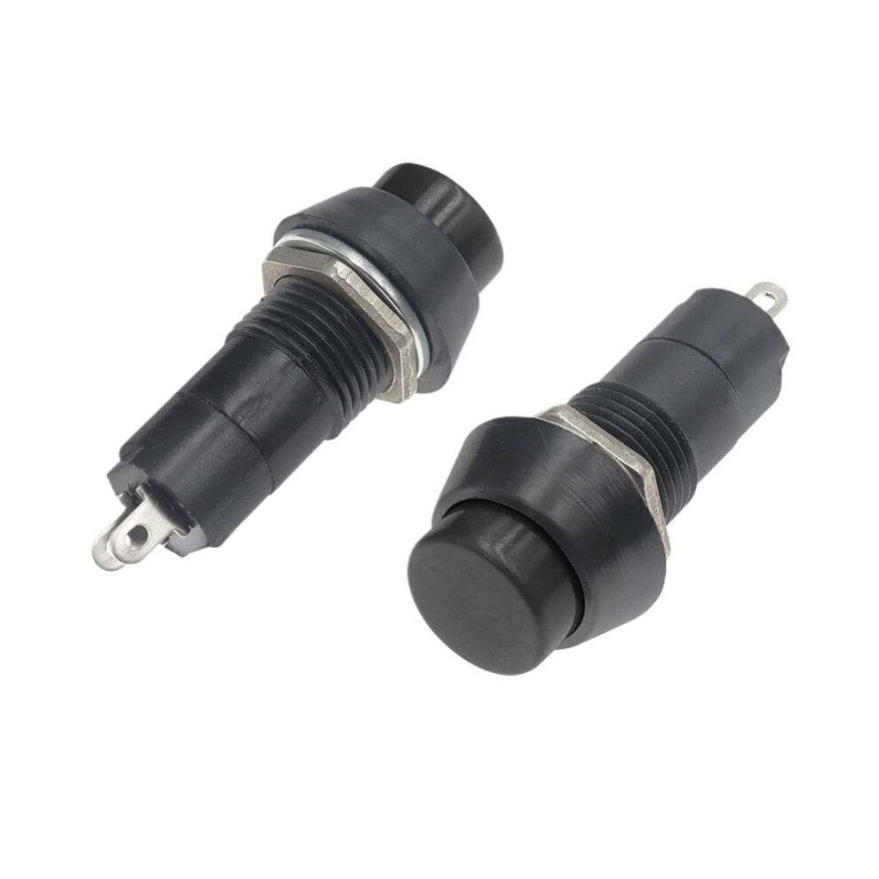 Black 12Mm Push Button Switch Selflocking Latching 1A 250V Ac 2Pin Compatible 9105992601714