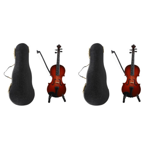2 Ensembles De Mini Violon Réaliste Décoratif Pour Photo 2