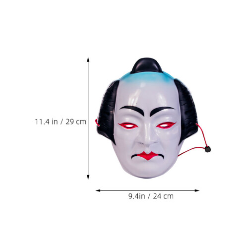 2Stk. Japanische Samurai Maske – Handbemalte Ganzgesichts-Props 2