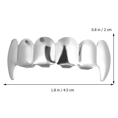 2 Pièces Accessoires Décoration Halloween Dents Argenté 1