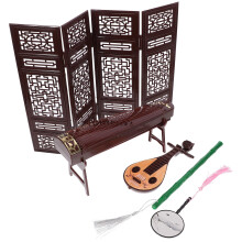 3 Sets Bildschirm Chinesisches Klassisches Instrument Deko