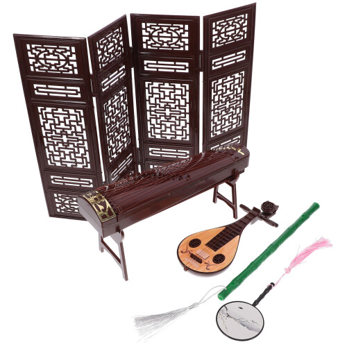 3 Sets Bildschirm Chinesisches Klassisches Instrument Deko