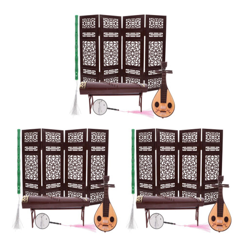 3 Sets Bildschirm Chinesisches Klassisches Instrument Deko 1