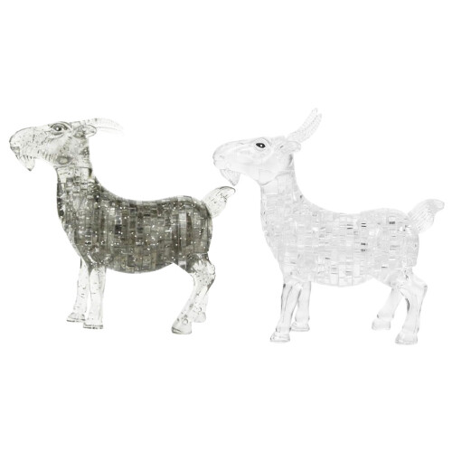 2Pcs 3D Jigsaw Puzzles Goat Figurines Desktop Ornament Plastic Statues 2