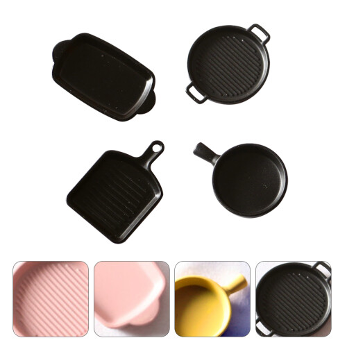 4 Pièces Mini Jouets Maison Plaque Cuisson Steak Décor Aléatoire 1
