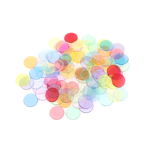 500Pcs 19Mm Colorful Transparent Plastic Chips Mixed Colors