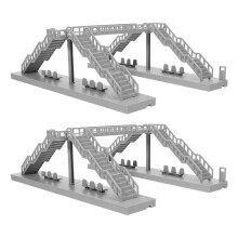 2 Pièces Pont Miniature Gris Pour Table Sable Disposition Ferroviaire