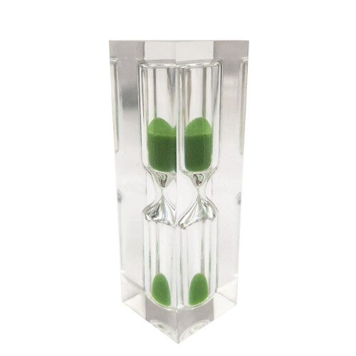 Creative Crystal 3 Minute Sand Timer For Kids Teeth Brushing Green