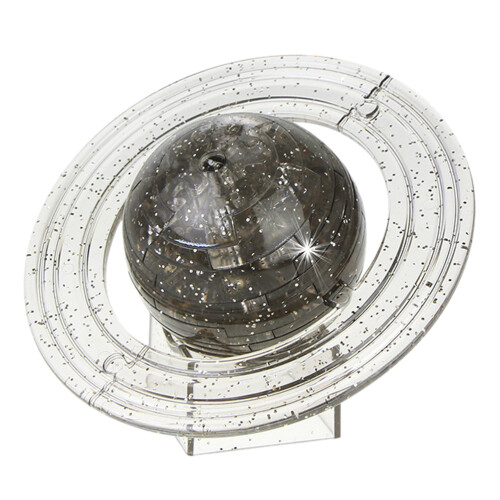 3Pcs 3D Saturn Crystal Splicing DIY Plastic Puzzle Toy Dark Grey