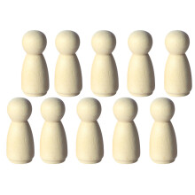10Pcs Diy Wooden Peg Dolls Unfinished Kindergarten Craft