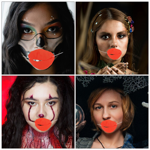 6Pcs Funny Cosplay Props Thick Lips Sausage Mouth Plastic 2
