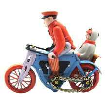 1Pc Vintage Clockwork Human Tricycle Wind Up Tinplate Toy For Kids
