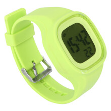 Green Silicone Watch Waterproof Wristwatch with Stopwatch Alarm