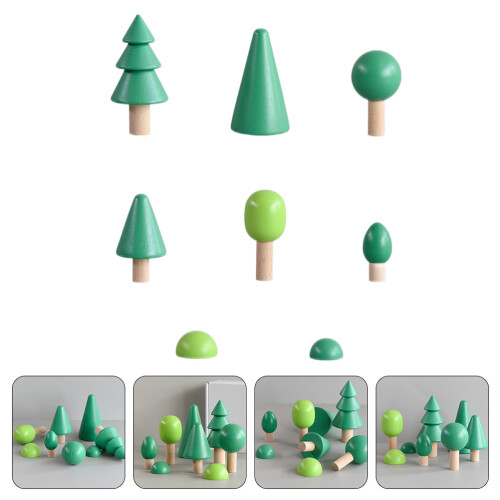 Wooden Tree Building Blocks Educational Forest Stacking Toy Set 1