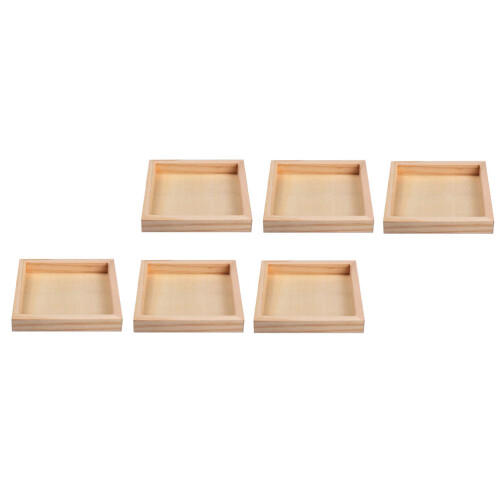 6Pcs Unfinished Wood Serving Trays For