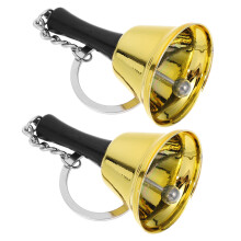 2Pcs Hand Call Bell With Keychain For School, Classroom, Restaurant