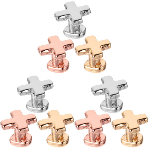 9 Pcs X Letter Strap Loop Decorative Ring Belt Metal Miss 1