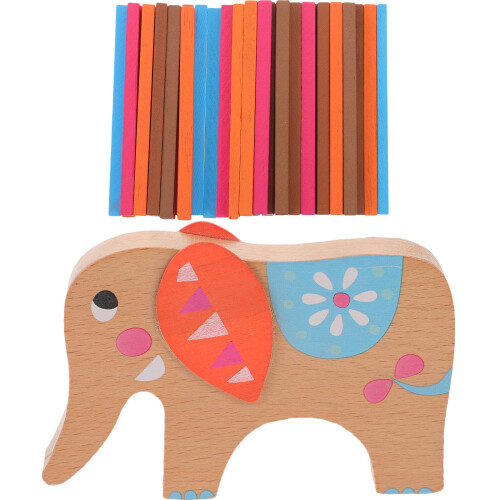 One Set Elephant Balancing Game Wooden Blocks With Colored Sticks