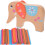 One Set Elephant Balancing Game Wooden Blocks With Colored Sticks 6