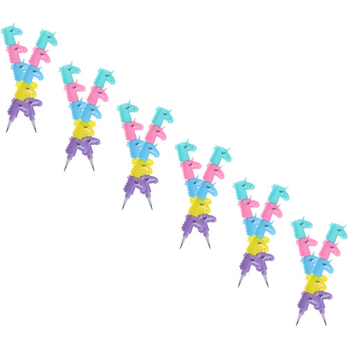 12Pcs Stackable Unicorn Pencils Cartoon Shaped For Students 1